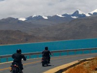 Road in Tibet side EBC Lhasa Motor Biking 