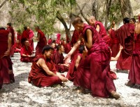 Monks at Sera monastery 